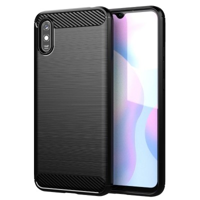  Brushed Carbon Back Cover Σιλικόνης Μαύρο (Redmi 9A)