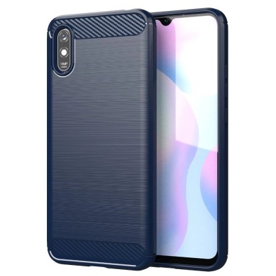 Carbon Case Flexible Cover TPU Case for Xiaomi Redmi 9A blue