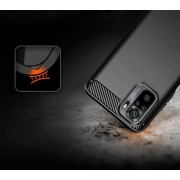 Carbon Case Flexible Cover TPU Case for Xiaomi Redmi Note 10 / Redmi Note 10S black