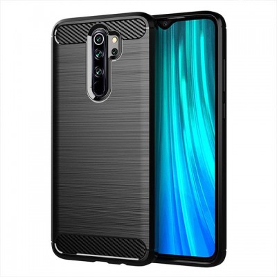  Carbon Brushed Back Cover Σιλικόνης Μαύρο (Redmi Note 8 Pro)