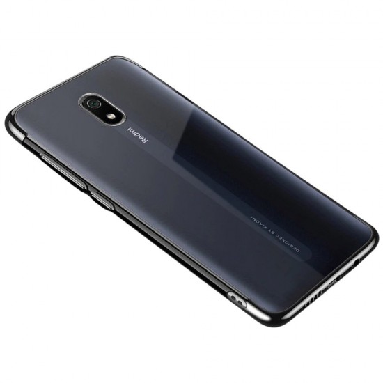 Clear Color Case Gel TPU Electroplating frame Cover for Xiaomi Redmi 8A black
