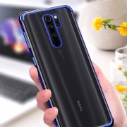 Clear Color Case Gel TPU Electroplating frame Cover for Xiaomi Redmi 9 blue
