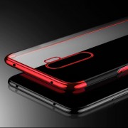 Clear Color Case Gel TPU Electroplating frame Cover for Xiaomi Redmi 9 red