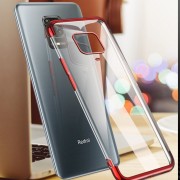 Clear Color Case Gel TPU Electroplating frame Cover for Xiaomi Redmi Note 9 Pro / Redmi Note 9S black