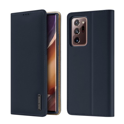 DUX DUCIS Wish Genuine Leather Bookcase type case for Samsung Galaxy Note 20 Ultra blue