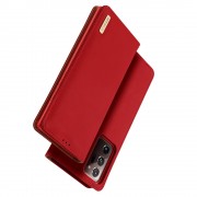 DUX DUCIS Wish Genuine Leather Bookcase type case for Samsung Galaxy Note 20 red