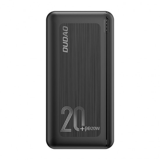 Dudao powerbank 20000 mAh Power Delivery 20 W Quick Charge 3.0 2x USB / USB Type C black (K12PQ + black)