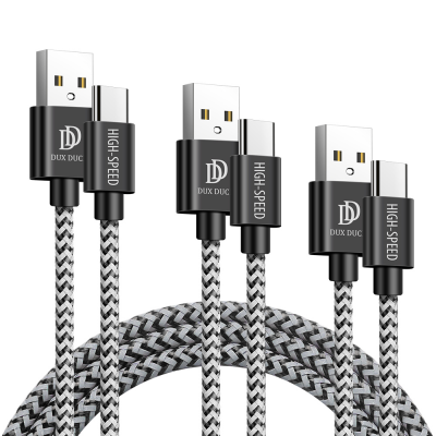 Dux Ducis K-ONE Series set 3x USB - USB Type C nylon cable (0.25 m, 1 m, 2 m) 2 A black