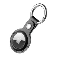 Dux Ducis PU leather key ring keychain case for Apple AirTag black