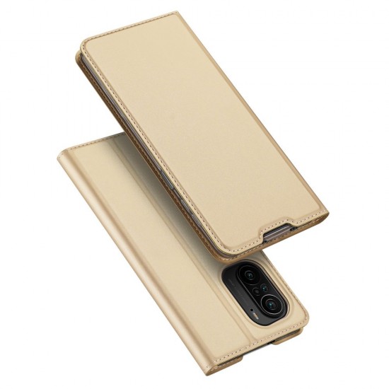 Dux Ducis Skin Pro Bookcase type case for Xiaomi Redmi K40 Pro+ / K40 Pro / K40 / Poco F3 golden