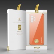 Dux Ducis Yolo elegant case made of soft TPU and PU leather for Samsung Galaxy A72 4G orange