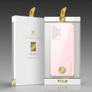 Dux Ducis Yolo elegant case made of soft TPU and PU leather for Samsung Galaxy A72 4G pink