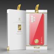 Dux Ducis Yolo elegant case made of soft TPU and PU leather for Samsung Galaxy A72 4G red