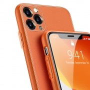 Dux Ducis Yolo elegant case made of soft TPU and PU leather for iPhone 11 Pro Max orange