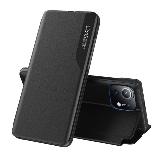 Eco Leather View Case elegant bookcase type case with kickstand for Xiaomi Mi 11 black