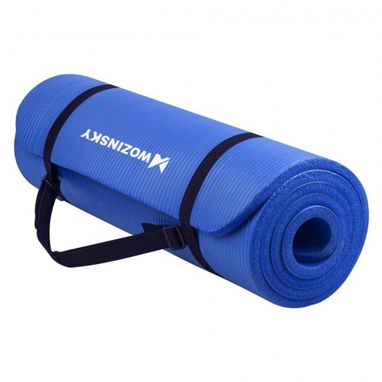 Gymnastic non slip mat for exercising 181 cm x 63 cm x 1 cm blue (WNSP-BLUE)