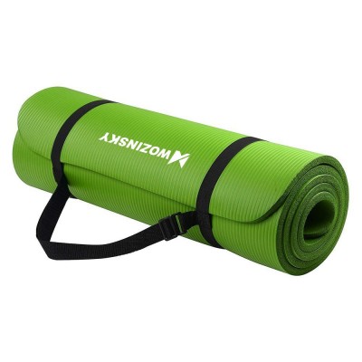 Gymnastic non slip mat for exercising 181 cm x 63 cm x 1 cm green (WNSP-GREE)