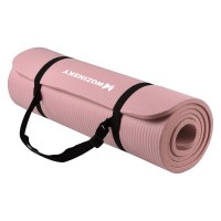 Gymnastic non slip mat for exercising 181 cm x 63 cm x 1 cm light pink WNSP-LPIN