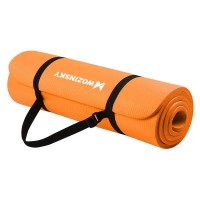 Gymnastic non slip mat for exercising 181 cm x 63 cm x 1 cm orange