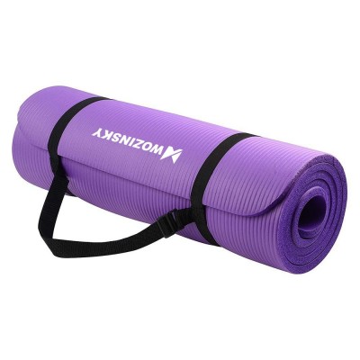 Gymnastic non slip mat for exercising 181 cm x 63 cm x 1 cm violet (WNSP-PURP)