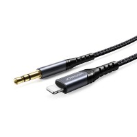 Joyroom stereo audio AUX cable 3,5 mm mini jack - Lightning for iPhone iPad 1 m black (SY-A02)