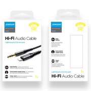 Joyroom stereo audio AUX cable 3,5 mm mini jack - Lightning for iPhone iPad 1 m black (SY-A02)