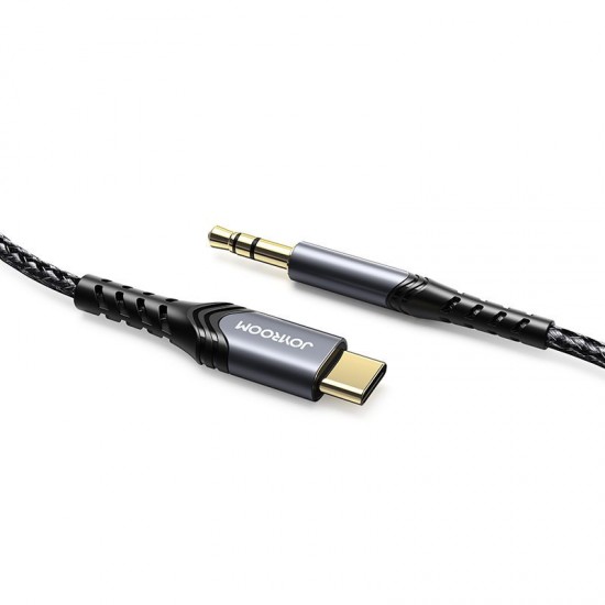 Joyroom stereo audio AUX cable 3,5 mm mini jack - USB Type C for smartphone 2 m black (SY-A03)