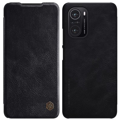 Nillkin Qin original leather case cover for Xiaomi Redmi K40 Pro+ / K40 Pro / K40 / Poco F3 / Mi 11i black