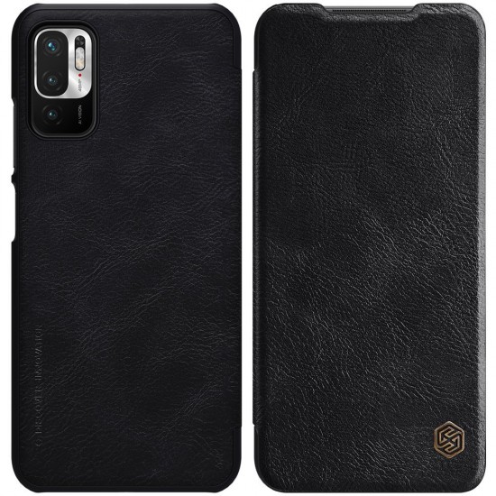 Nillkin Qin original leather case cover for Xiaomi Redmi Note 10 5G black