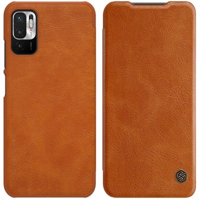 Nillkin Qin original leather case cover for Xiaomi Redmi Note 10 5G brown