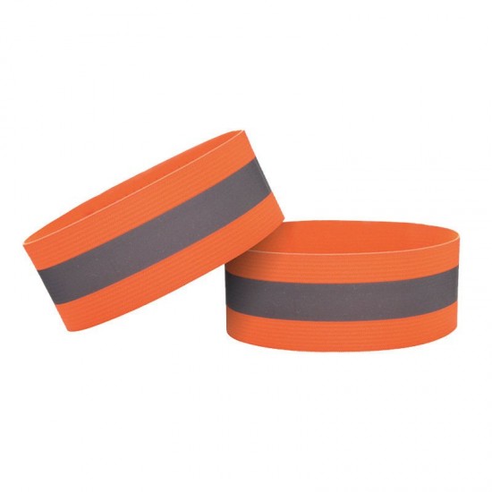 Reflective strap armband for bike running jogging velcro 4cm orange