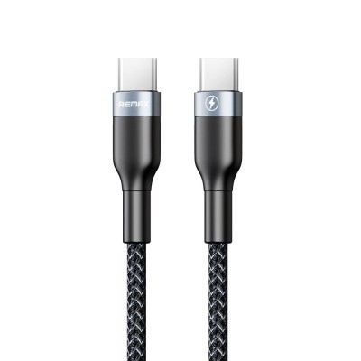 Remax Sury 2 Series Cable Durable Nylon Braided Wire USB Type C - USB Type C Power Delivery Quick Charge 3.0 3 A 1 m black (RC-010 black)