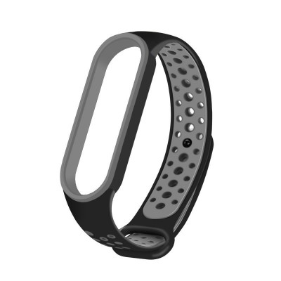 Replacement Silicone Wristband Strap for Xiaomi Mi Band 5 Dots Black / Gray