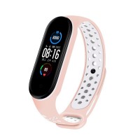 Replacement Silicone Wristband Strap for Xiaomi Mi Band 5 Dots Pink / White