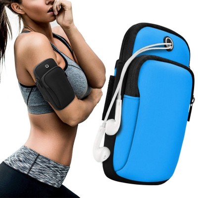 Running armband sports phone band case blue
