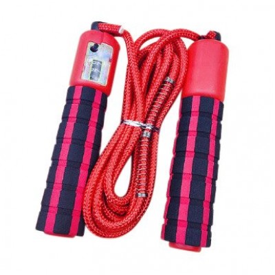 Skipping rope with a jump counter fitness crossfit red