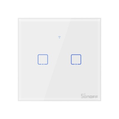 Sonoff T0EU2C-TX two-channel touch Wi-Fi wireless wall smart switches white (IM190314010)