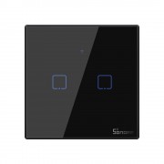 Sonoff T3EU2C-TX two-channel touch Wi-Fi wireless wall smart switches RF 433 MHz black (IM190314019)