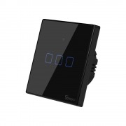 Sonoff T3EU3C-TX three-channel touch Wi-Fi wireless wall smart switches RF 433 MHz black (IM190314020)
