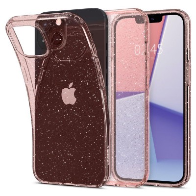 Spigen Liquid Crystal Glitter Case Cover for iPhone 13 Glitter Thin Gel Cover Pink