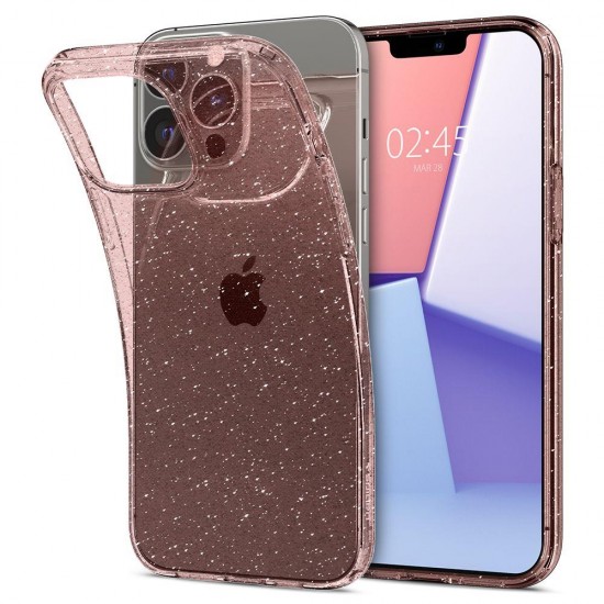 Spigen Liquid Crystal Glitter Case Cover for iPhone 13 Pro Max Glitter Thin Gel Cover Pink