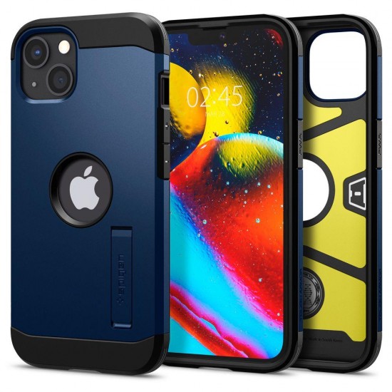 Spigen Tough Armor case cover for iPhone 13 mini armored cover stand navy blue