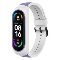 Strap Dual Color replacement band strap for Xiaomi Mi Band 6 / 5 / 4 / 3 white-purple