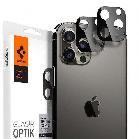 Spigen Optik.TR Camera Lens x2 Pieces Μαύρο (Apple iPhone 12 Pro)