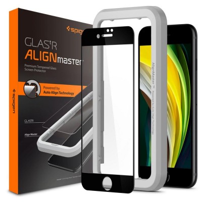 TEMPERED GLASS SPIGEN ALM GLASS FC IPHONE 7/8 / SE 2022 / SE 2020 BLACK