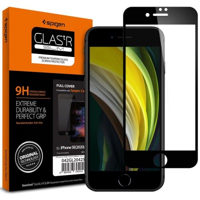 TEMPERED GLASS SPIGEN GLASS FC IPHONE 7/8 / SE 2022 / SE 2020 BLACK