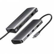 Ugreen 10in1 multifunctional USB-C HUB - 3x USB 3.0 / HDMI / VGA / RJ45 Gigabit / SD TF card reader / AUX3.5mm / Power Delivery 100W gray (CM179 80133)