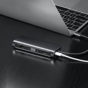 Ugreen 10in1 multifunctional USB-C HUB - 3x USB 3.0 / HDMI / VGA / RJ45 Gigabit / SD TF card reader / AUX3.5mm / Power Delivery 100W gray (CM179 80133)