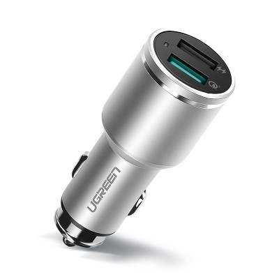 Ugreen 2x USB Quick Charge 3.0 30W 3A car charger gray (50593)