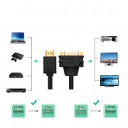Ugreen DVI 24+5 pin (female) - HDMI (male) cable adapter 22 cm black (20136)